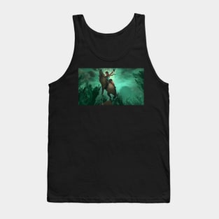 Lara Croft fighting a crocodile Tank Top